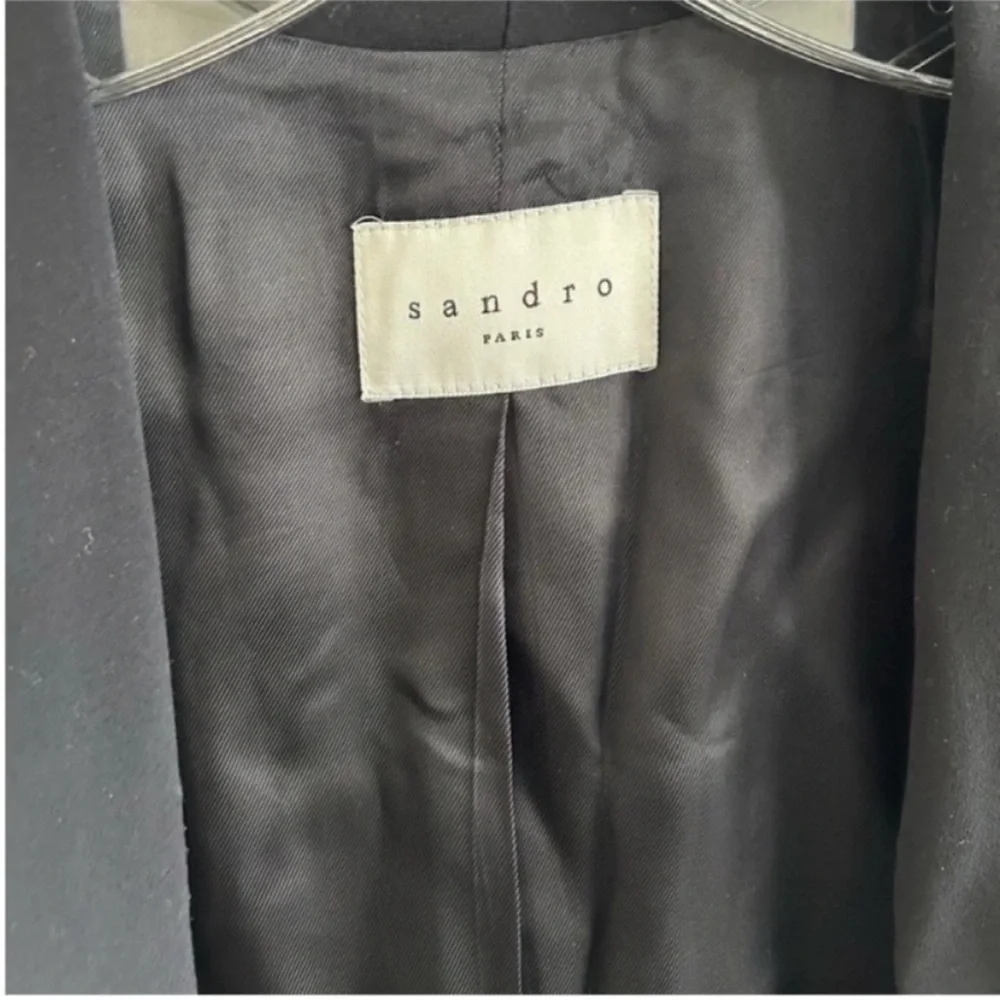 Sandro Paris Tweed Open Front Jacket Black Gray - Picture 7 of 7